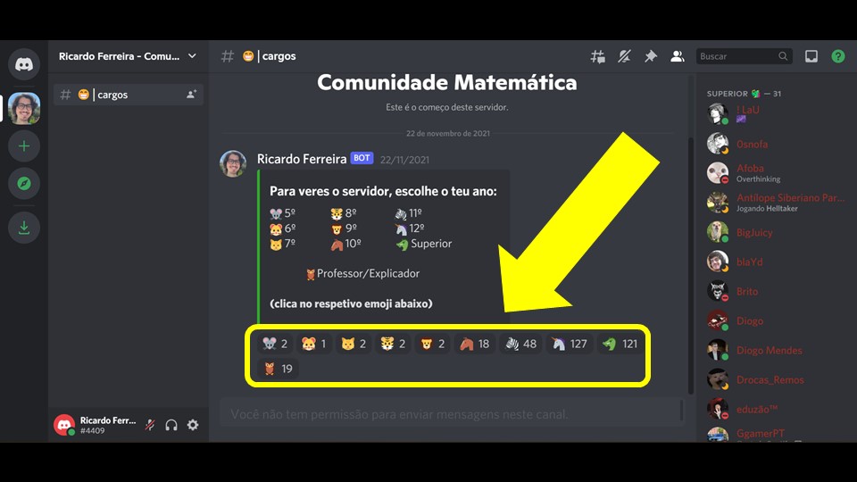 Eu vou fazer um servidor no discord para você